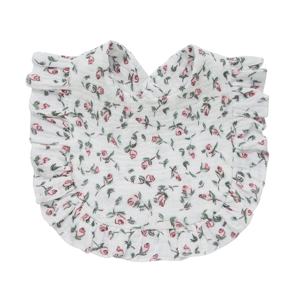 Juego de 4 baberos de muselina sólida para bebé, unisex, para niños y niñas, de algodón, ajustables, para dentición, alimentación