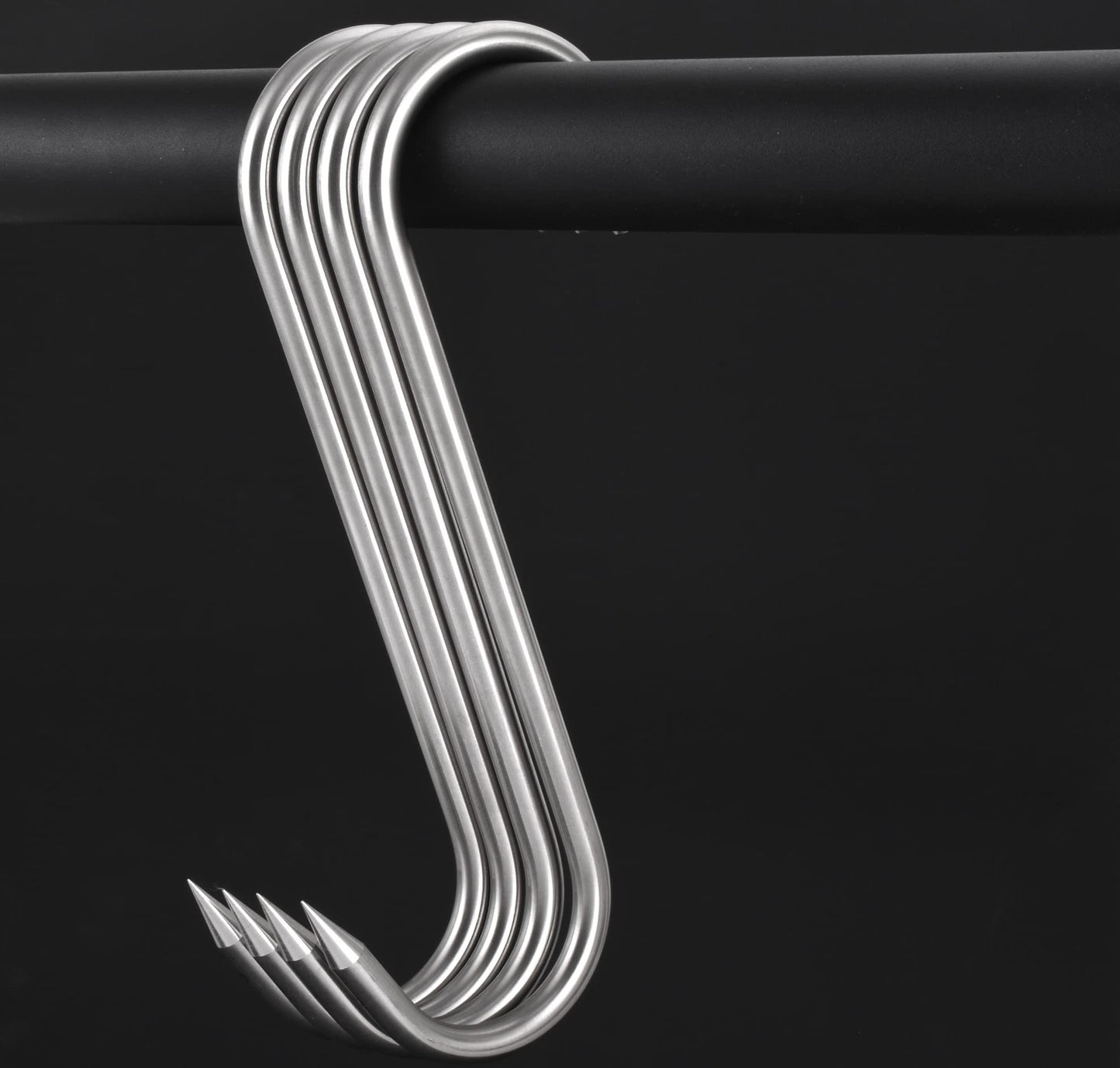 HONSHEN - Ganchos para carne de 10 pulgadas, ganchos en S resistentes de acero inoxidable para procesamiento de carne, 4 unidades