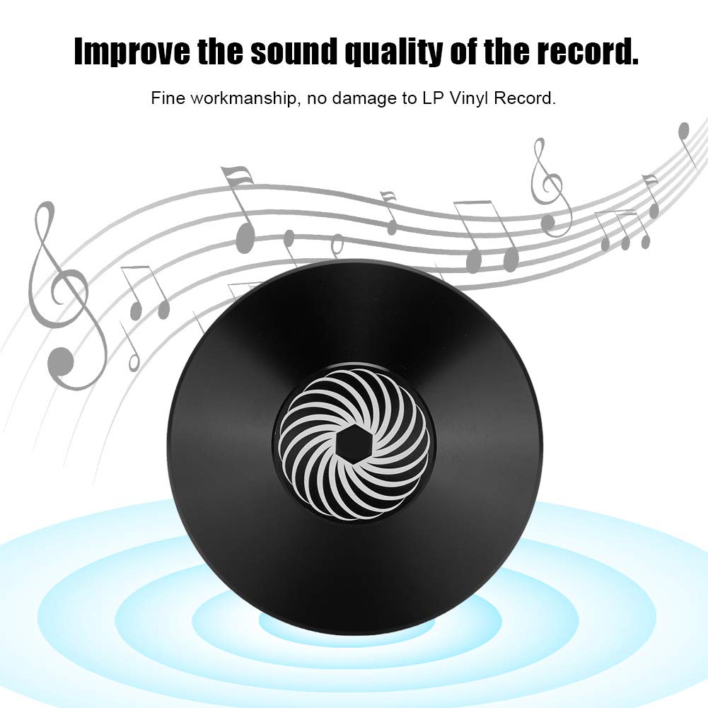 Estabilizador de Discos Alumino Negro Giratorio para LP y Vinilo