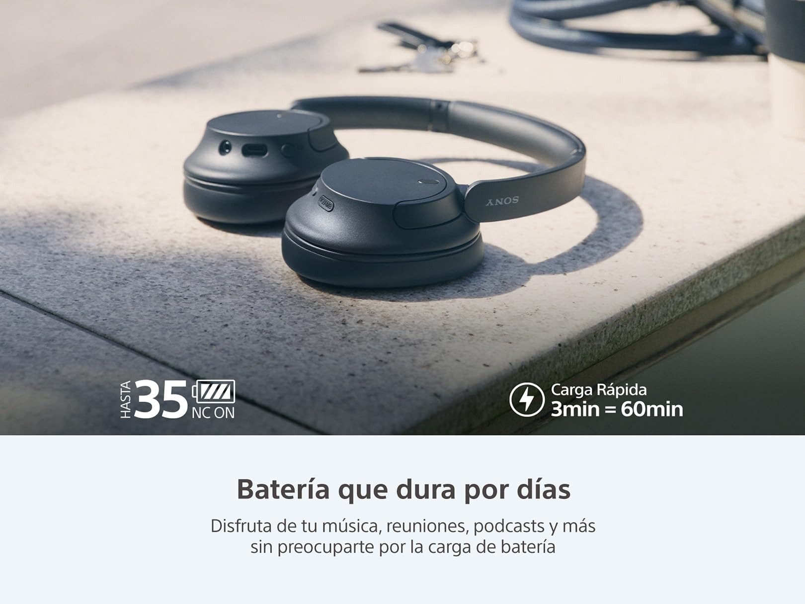 Audífonos Inalámbricos Sony Negro con Noise Canceling Versión Extranjera