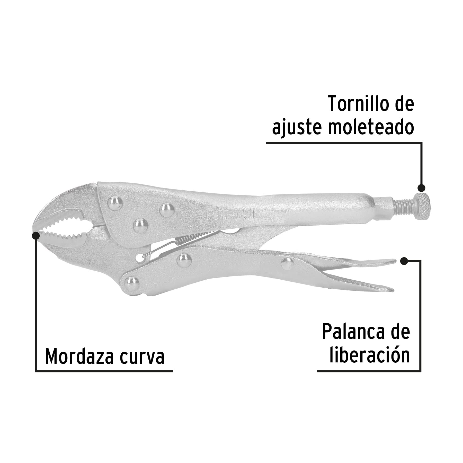 Pinza de Presión Pretul Curva 7 Pulgadas