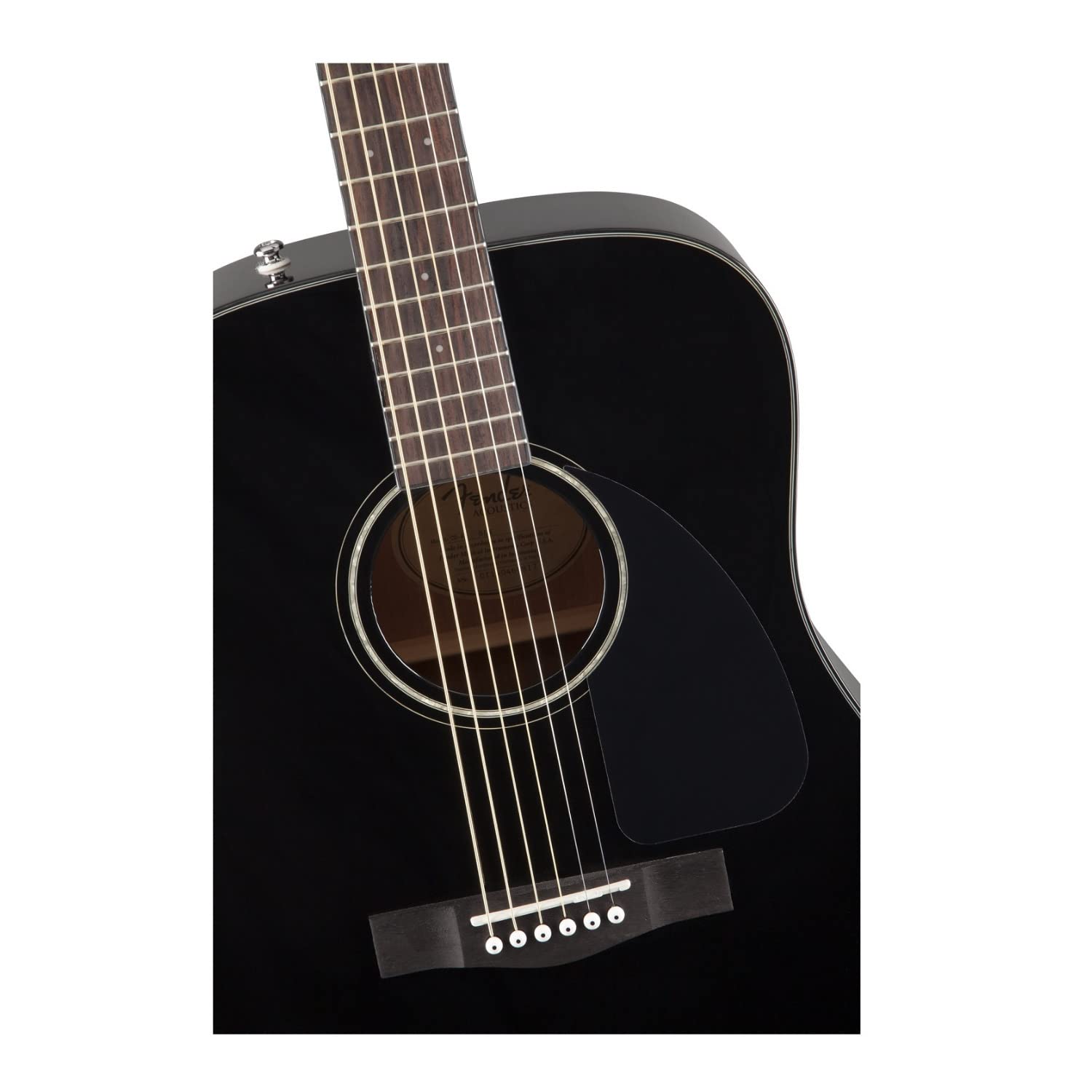 Fender Acoustic Guitar, with 2-Year Warranty, CD-60 Dreadnought V3 Classic Design with Rounded Walnut Fingerboard and Alloy Steel Strings, Glossed Black Finish, Spruce Top, Includes Hard-Shell Case