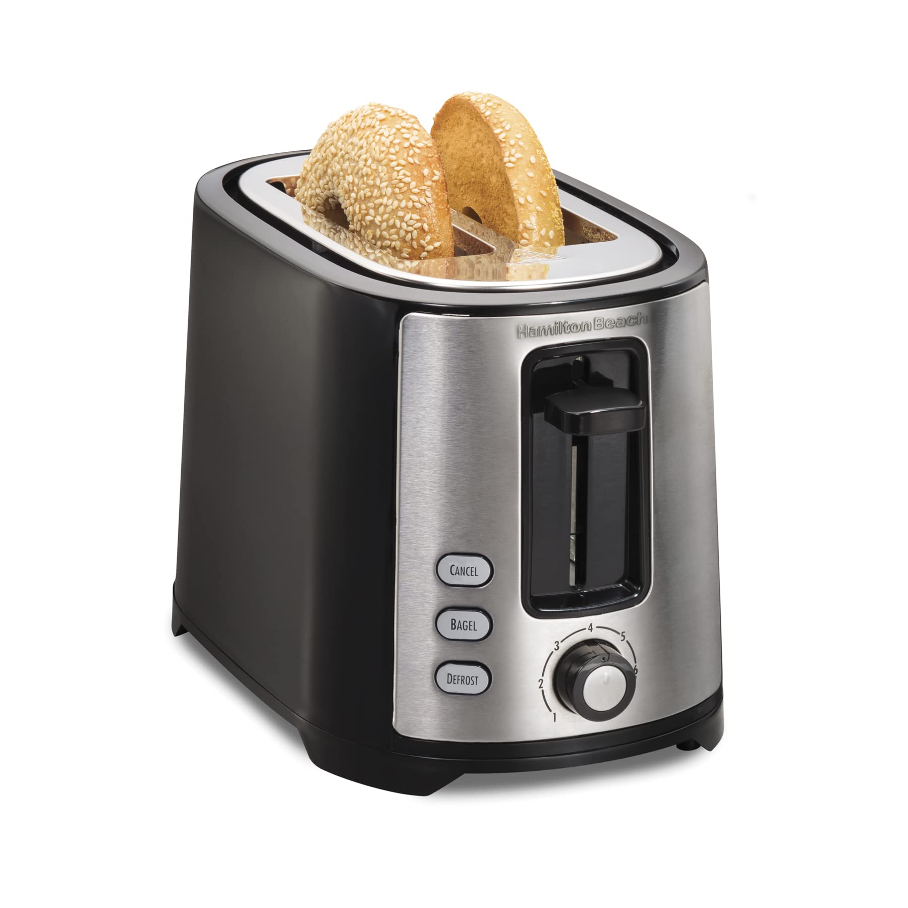 Hamilton Beach - tostador de 2 rebanadas extra ancha con selector de sombra, color negro (22633)