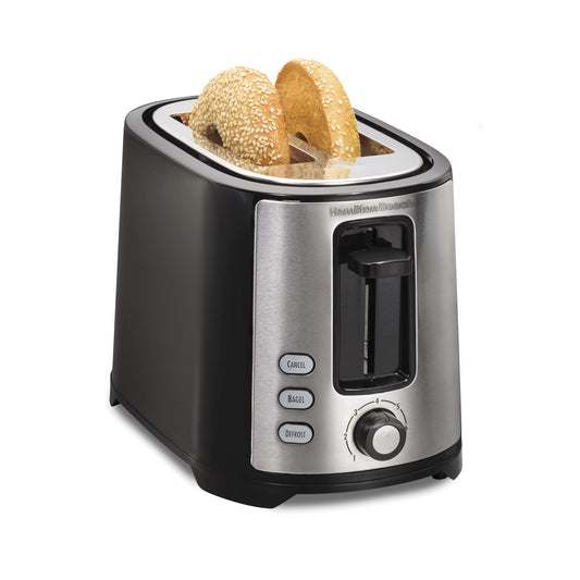 Hamilton Beach - tostador de 2 rebanadas extra ancha con selector de sombra, color negro (22633)