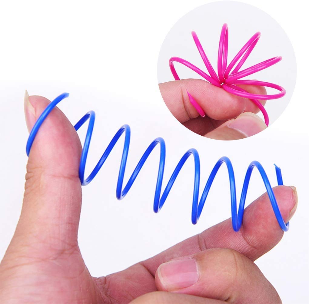 MICOKA - Muelles de muelle para gato (60 unidades), diseño de gato y gatitos en espiral para golpear, morder, caza y juego saludable activo (color al azar)