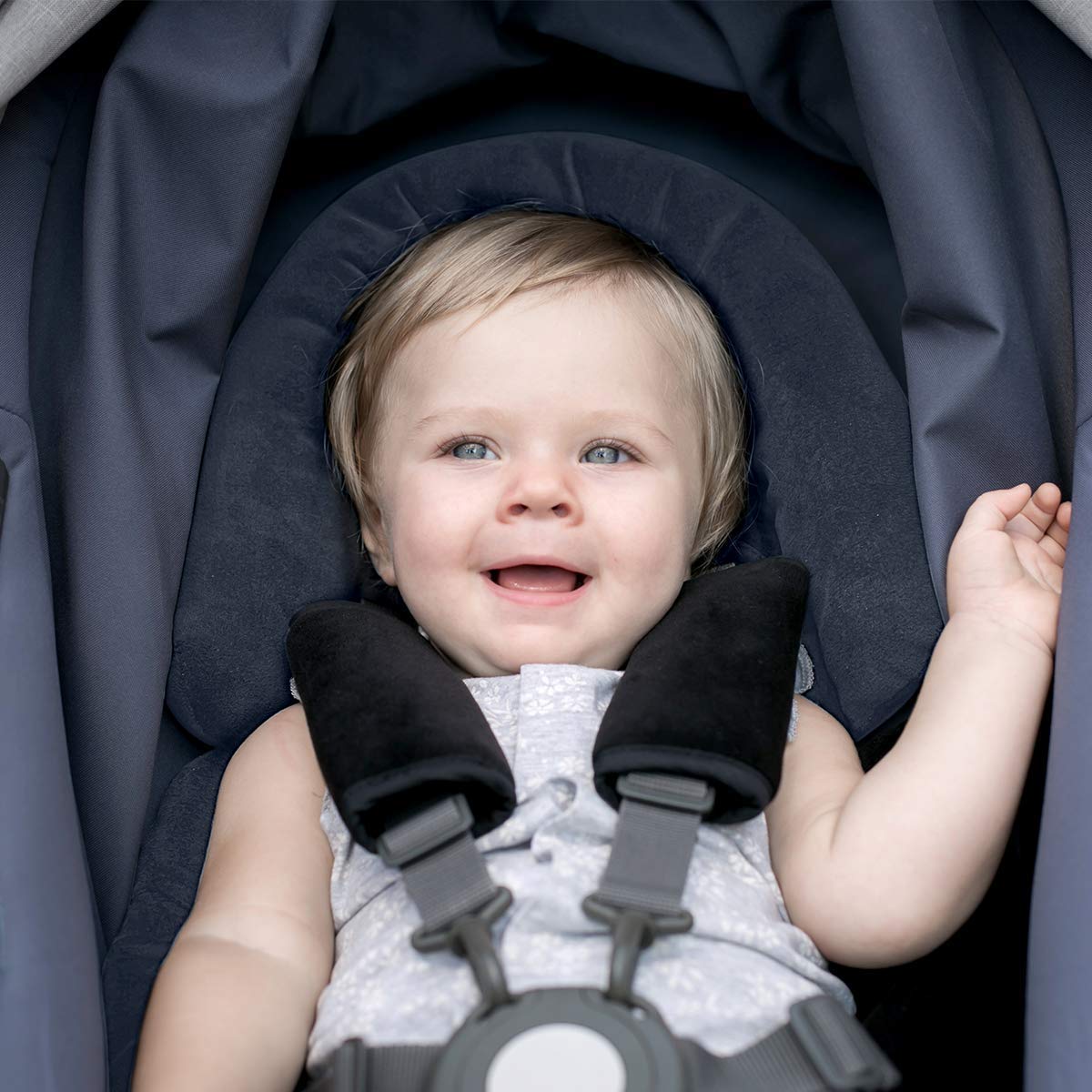 (Black Gray) - COOLBEBE Upgraded 3-in-1 Baby Head Neck Body Support Pillow for Newborn Infant Toddler - Extra Soft Car Seat Insert Cushion Pad, Perfect for Carseats, Strollers, Swings