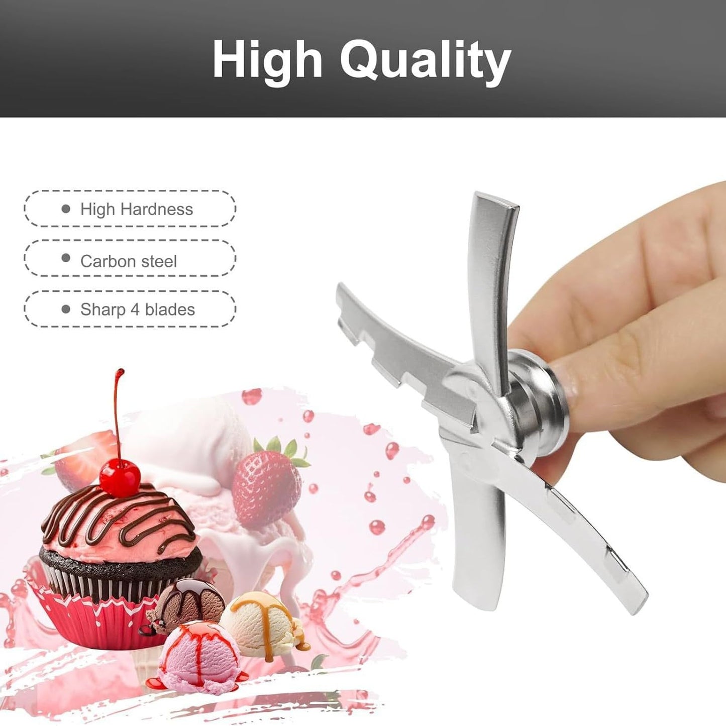 Cuchilla de repuesto compatible con fabricantes de helados Ninja Creami Deluxe NC500 Series, paleta de repuesto para ninja creami NC501 CN501CO NC500C NC501C NC501H plata de acero inoxidable