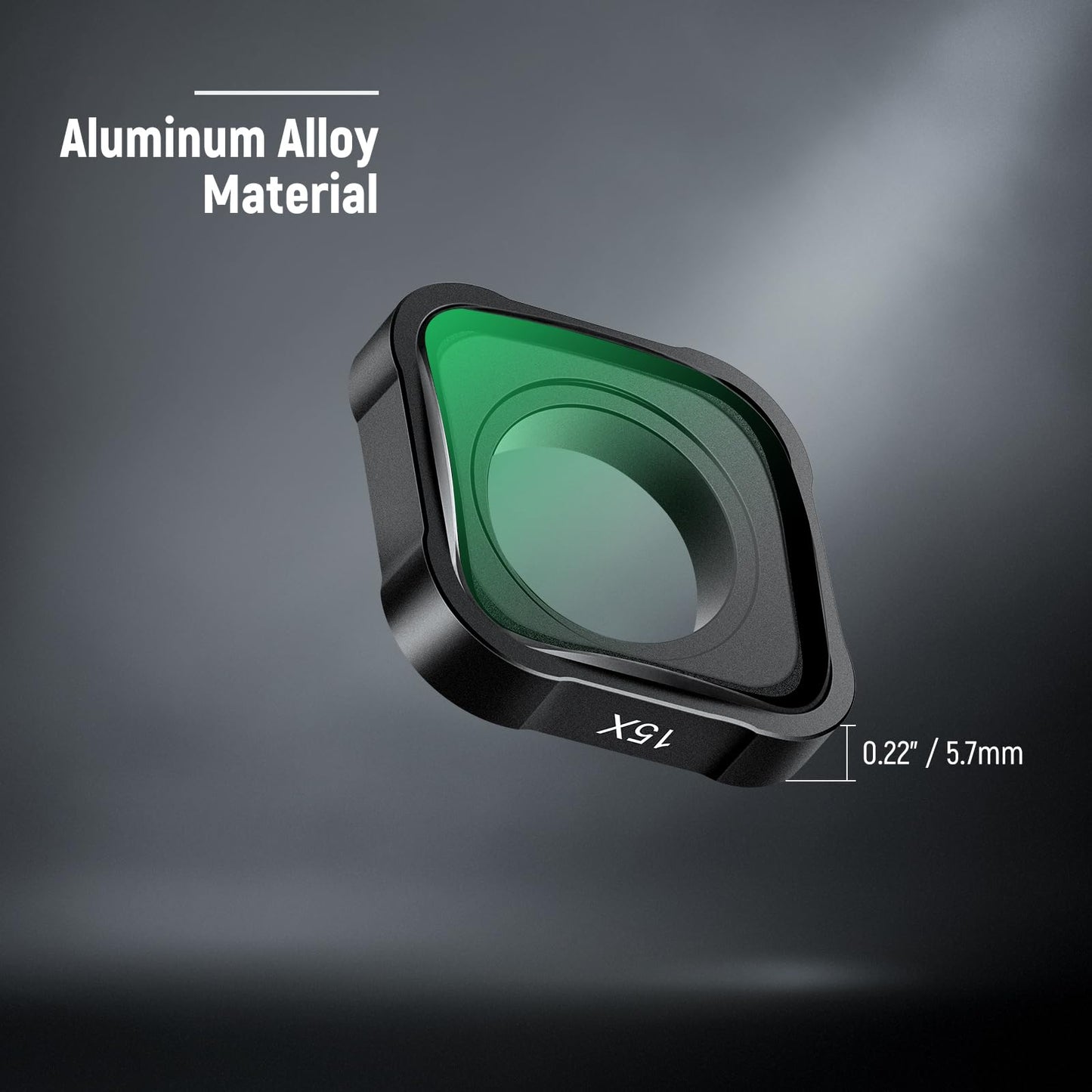 NEEWER 15X Lente Macro Compatible con GoPro Hero 12 Hero 11 Hero 10 Hero 9 Negro Cámara Acción Primer Plano Filtro Antirreflejo Multicapa HD Óptico Vidrio/Marco Aluminio, No Impermeable, LS-31