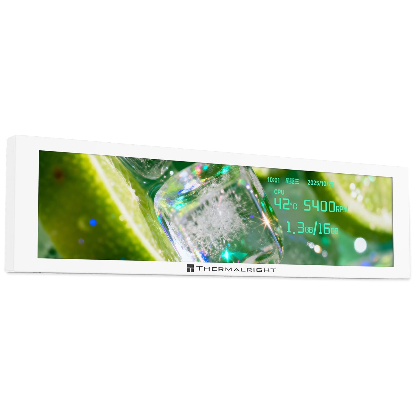 Thermalright TV 9.16 visualización LCD blanca – Succión magnética, panel IPS de 9.16 pulgadas, resolución de 1280 x 480 para conmutación de imagen estática/dinámica, se puede emparejar con un