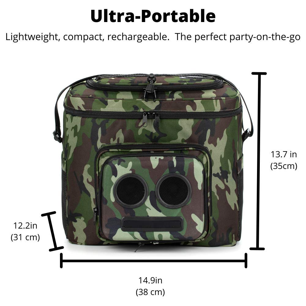 The #1 Cooler with Speakers on Amazon. 15-Watt Bluetooth Speakers & Subwoofer for Parties/Festivals/Boat/Beach. Rechargeable, Works with iPhone & Andr