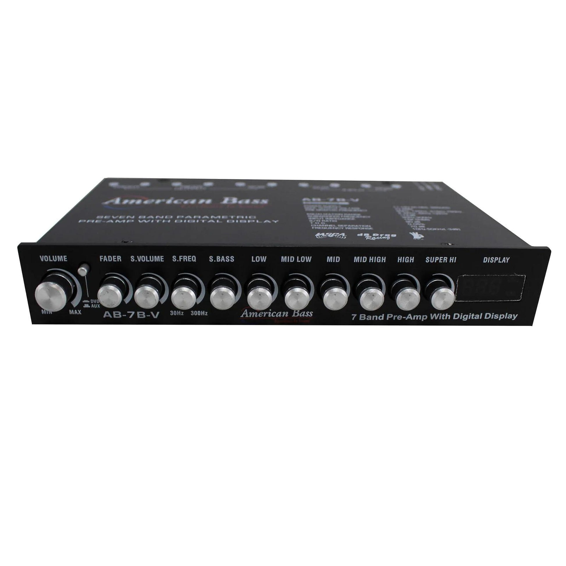 Ecualizador de Banda Alta American Bass AB7BV con Pantalla de Voltaje