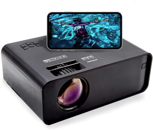 Hertekdo Proyector WiFi, WiFi Proyector Portátil Full HD 1080P Proyector de Películas Multimedia Compatible con iOS/Android, Proyector WiFi Bluetooth con HDMI/VGA/USB/AV para Celular
