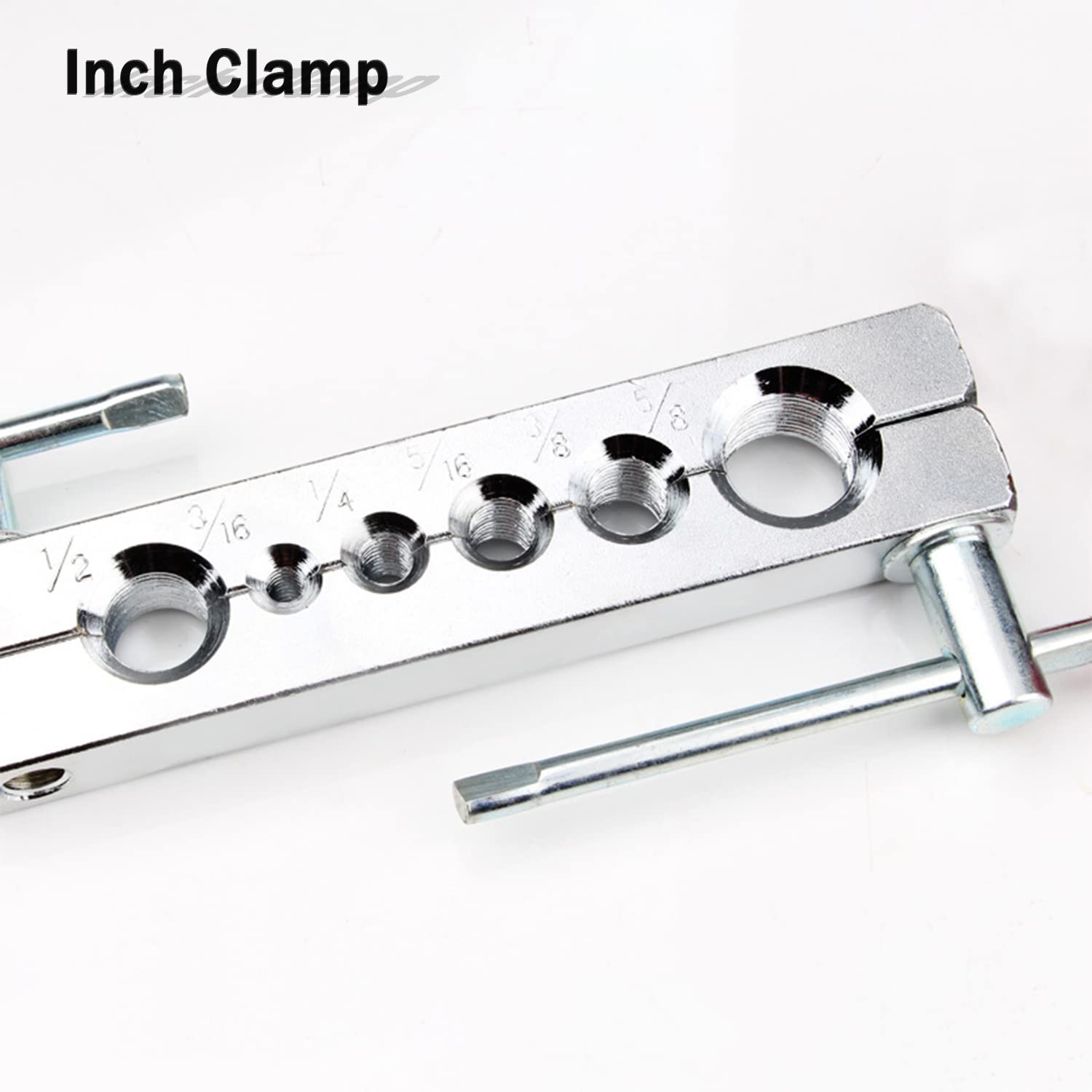 SDFNBRA - Kit de herramientas de ensanchamiento para línea de freno y herramienta de tubería de latón, 6 troqueles de 3/16"-5/8", para reparación de frenos Brakeline