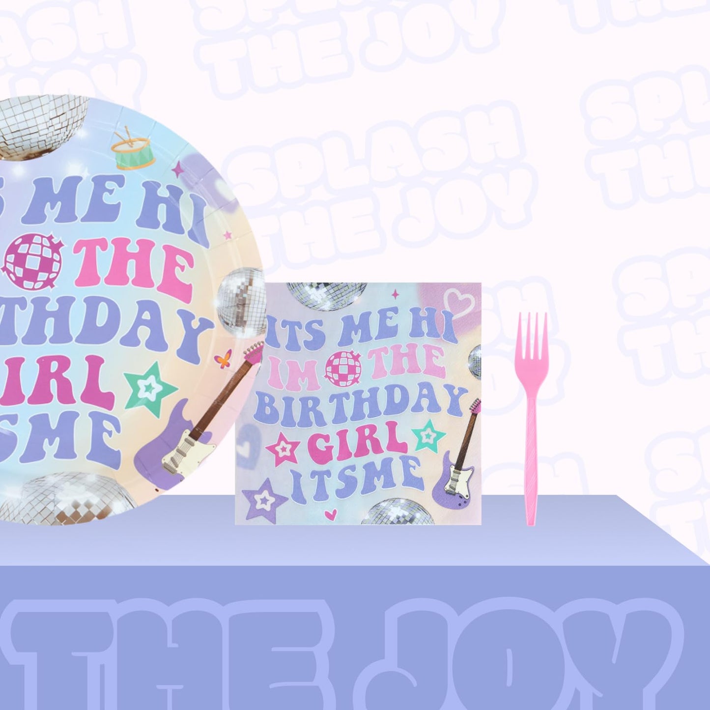 Its Me Hi Im The Birthday Girl Its Me Vajilla incluye platos, tenedores, servilletas, tazas, decoraciones de vajilla In My Birthday Era