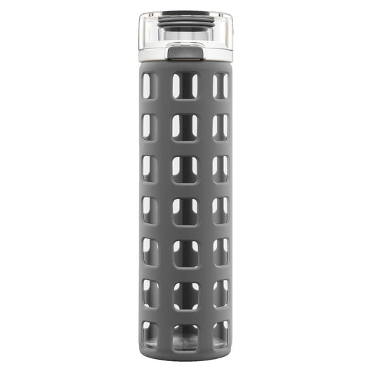 Ello Syndicate Botella de vidrio con tapa abatible para agua, 591 ml, sin BPA