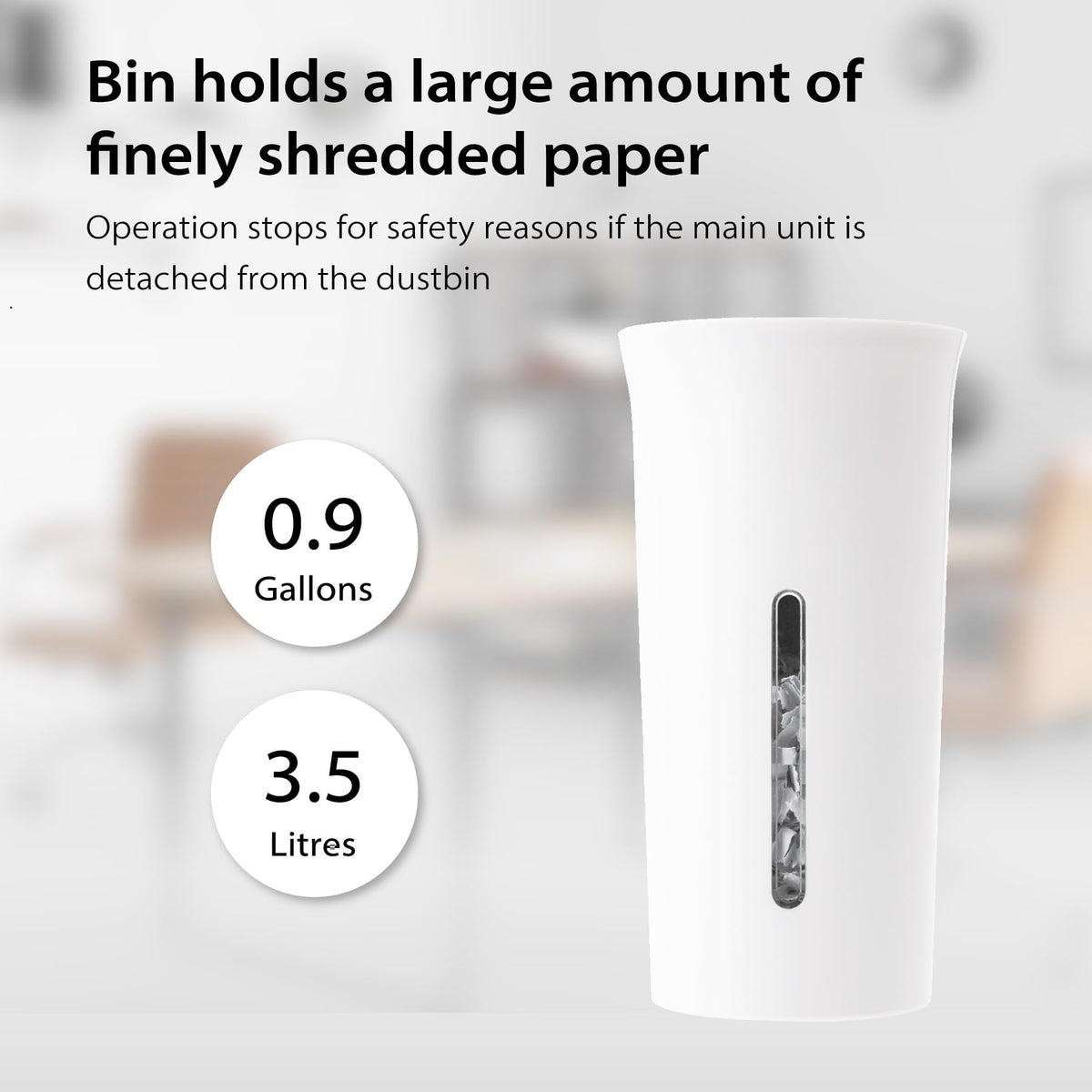 Trituradora de Papel Asmix Compacta Blanca de Corte Transversal para Uso Doméstico y Oficina