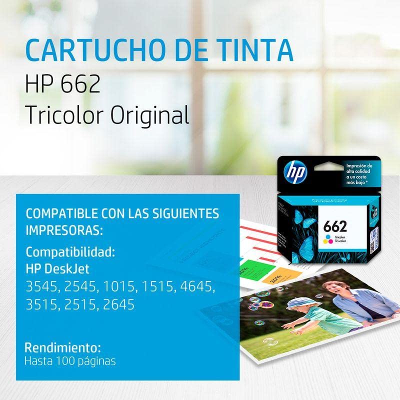 Combo de Cartuchos de Tinta HP 662XL Negro y Tricolor Alta Capacidad