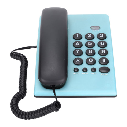 ciciglow KX-T504 Teléfonos Escritorio Línea Fija, Teléfono con Cable Multifuncional sin Batería con Pausa/Silencio/Retención/Remarcación, para la Sala Estar del Hotel la Oficina(Azul)