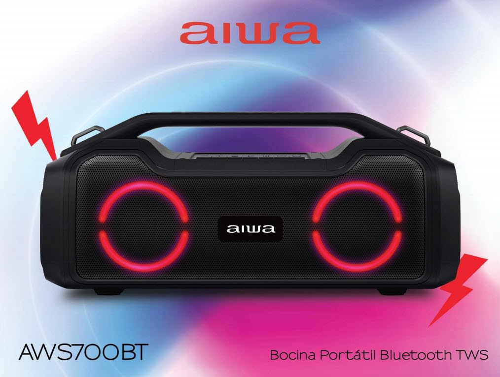 Aiwa Bocina Aws700bt Portátil Bluetooth TWS Impermeable