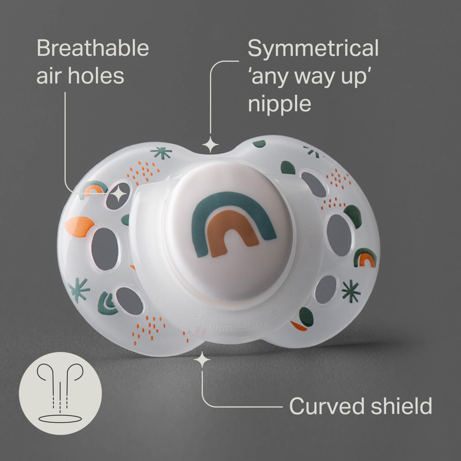 Chupones nocturnos Tommee Tippee que brillan en la oscuridad, diseño simétrico, silicona sin BPA, 18-36 meses, 6 unidades