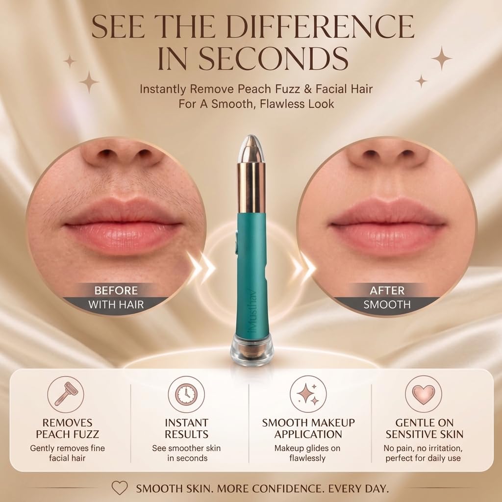 Depiladora Eléctrica Indolora para Mujer, Elimina Vello de Cejas y Facial