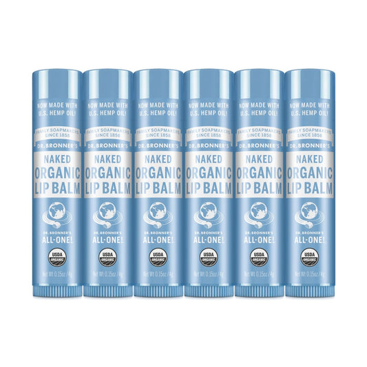 Bálsamo Labial Dr. Bronner's Natural Sin Aroma Fórmula Nutritiva Pack de 6 Unidades