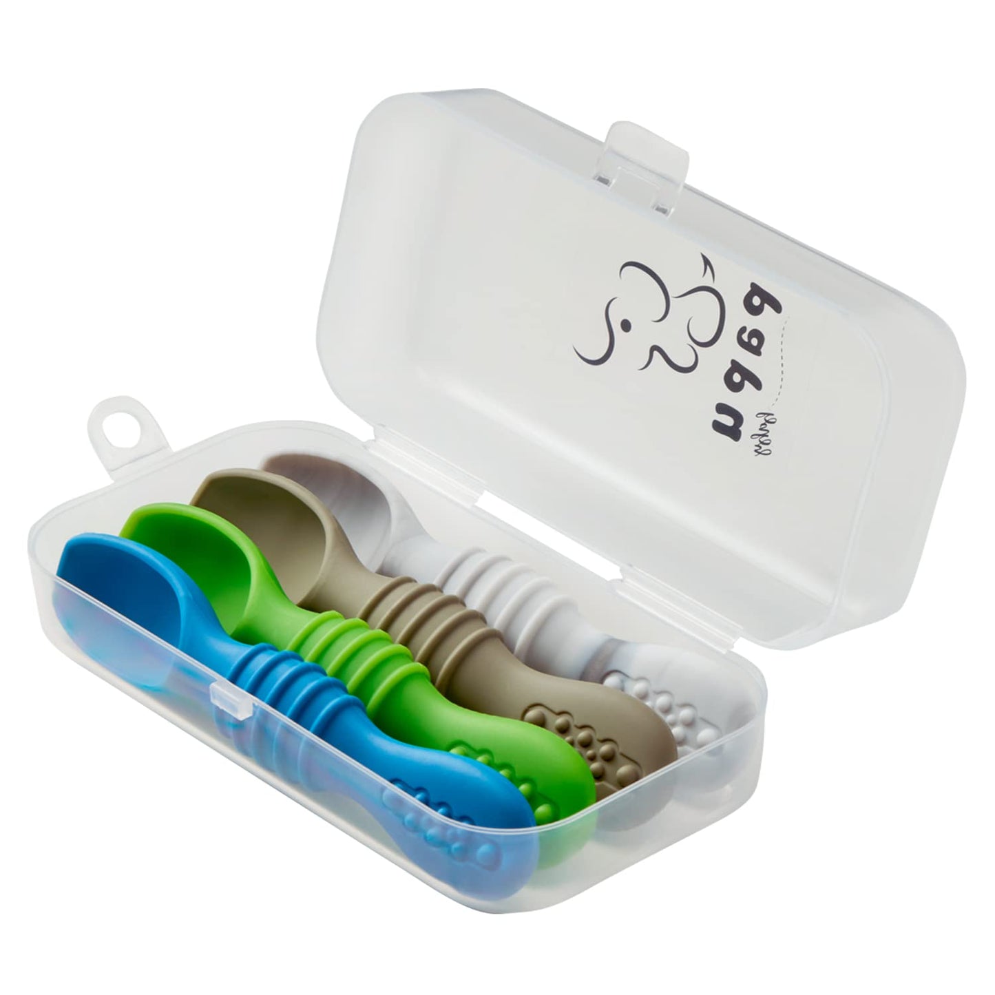 Cucharas de Silicón PAPU BABY Azul Set de 4 para Niño