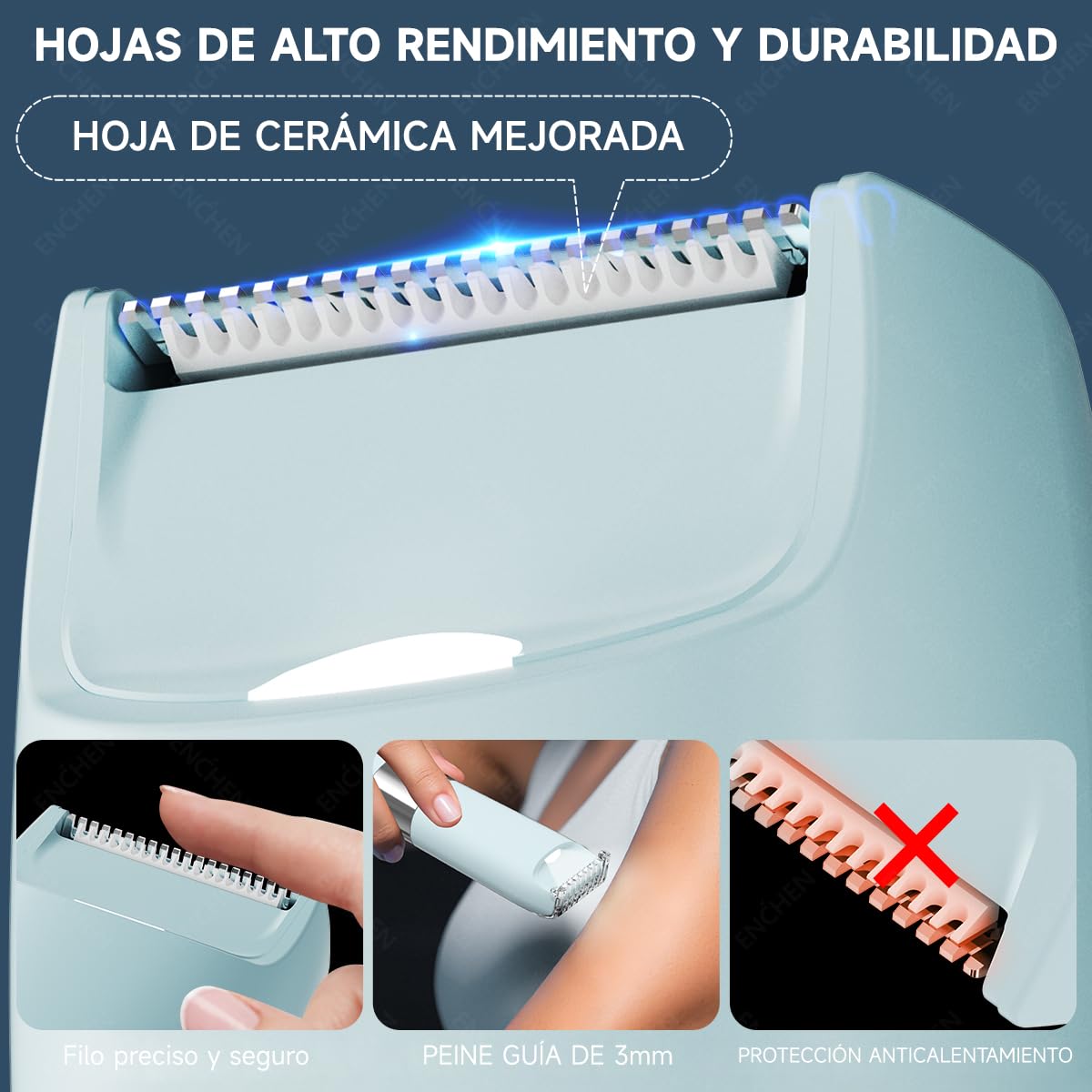 Enchen Electric Shaver Azul Depiladora Elctrica Afeitadora Corporal