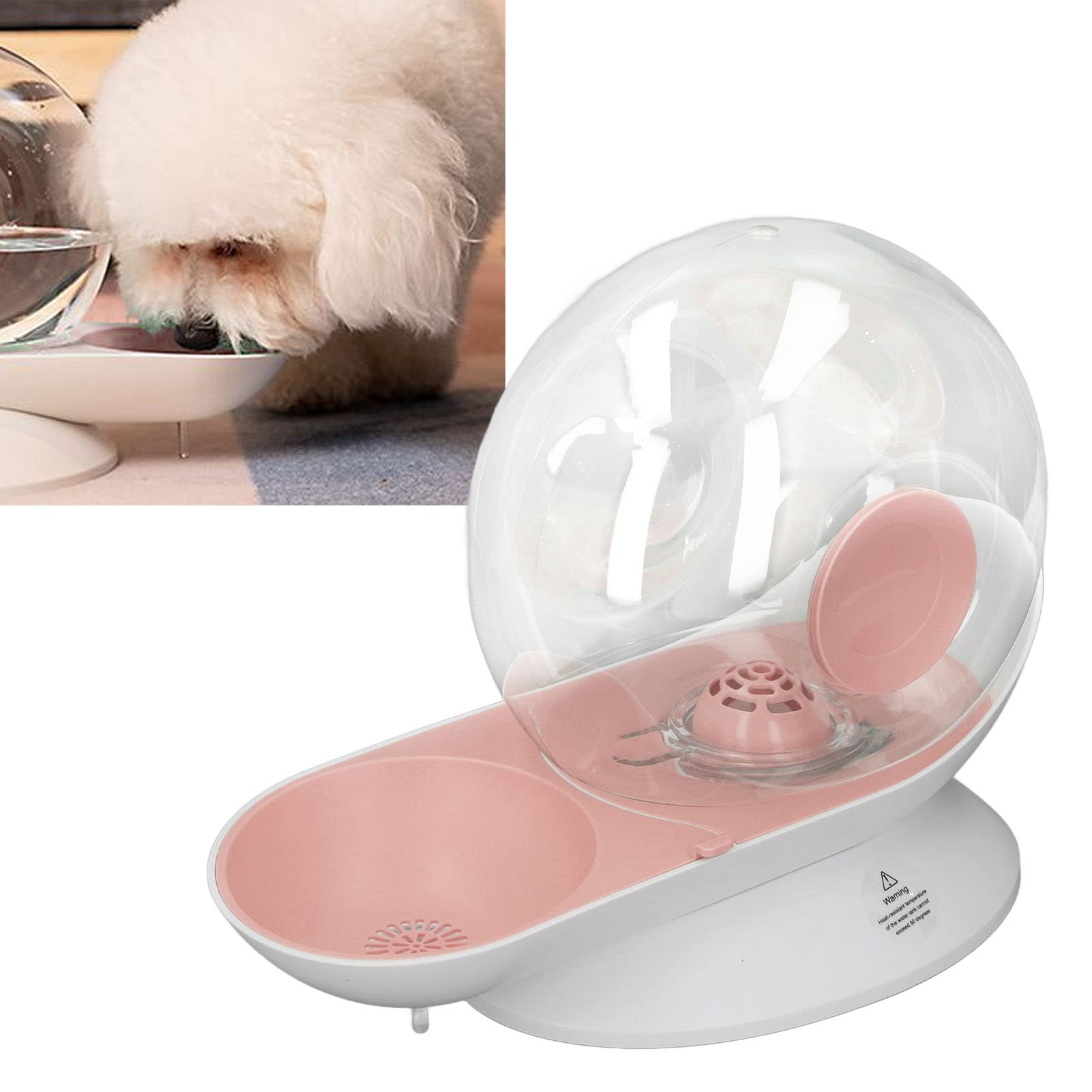 Dispensador de Agua para Mascotas Forma de Caracol Fuente de Agua Potable Automática 2.8L Gran Capacidad para Perros y Gatos (Rosa)