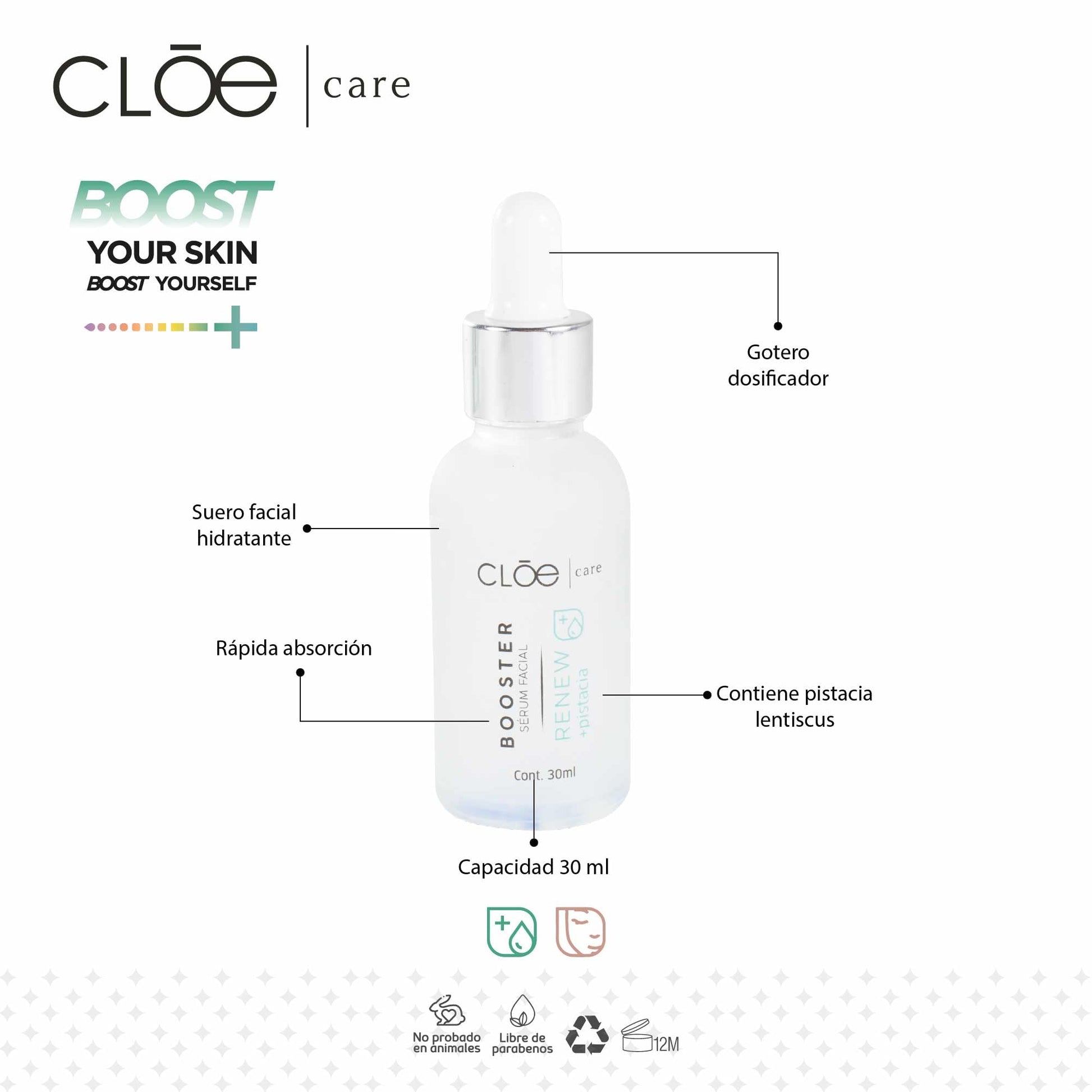 Cloe Care - Suero Facial Potencializador Hidratante Pistacia Lentiscus 30 ml