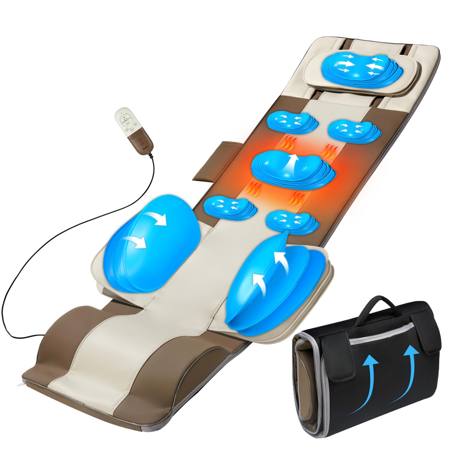 Tapete De Masaje Corporal Completo Sotion 3D con Calefacción y Tracción Lumbar