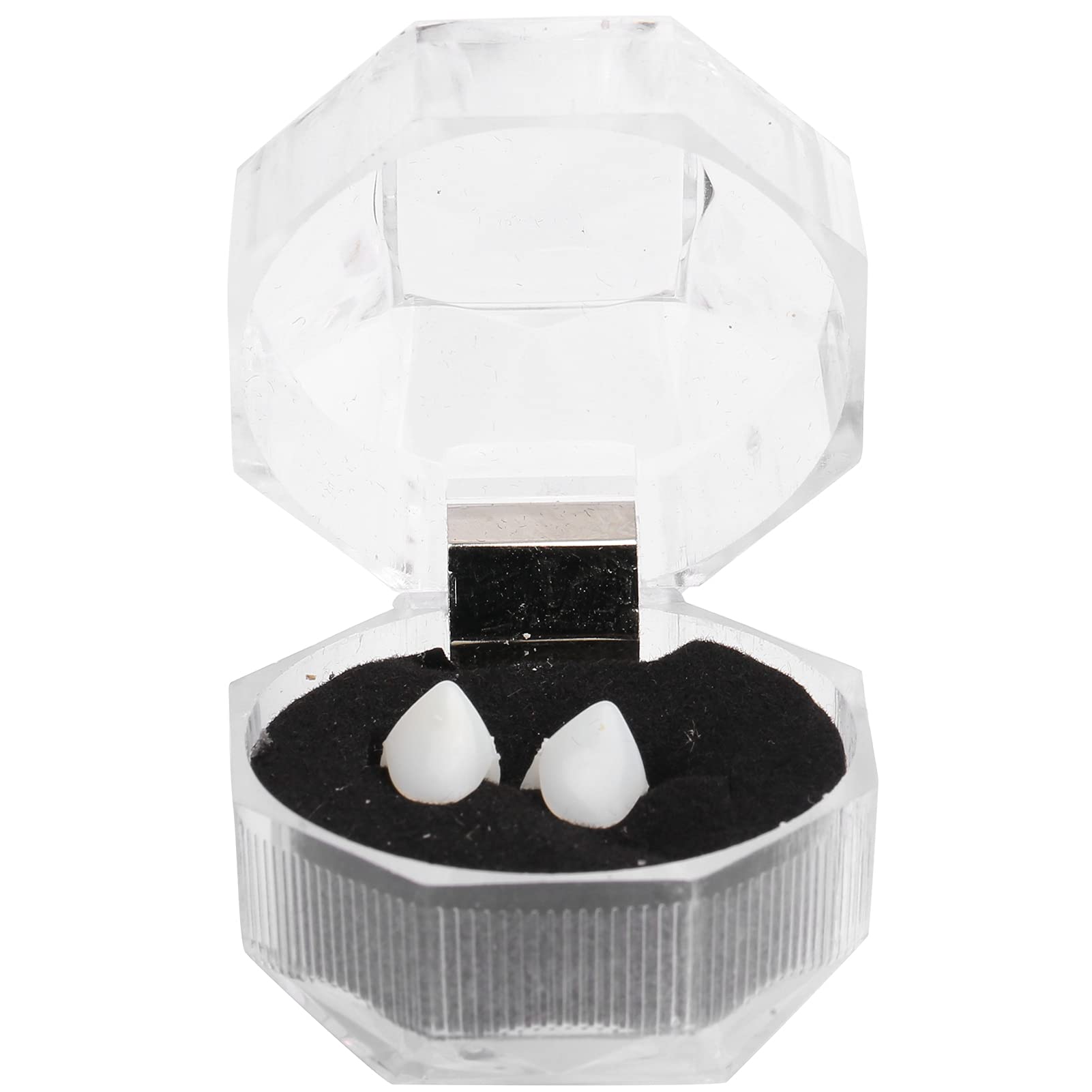 Dientes de colmillos de vampiro, dentaduras postizas vampiro, accesorios para fiestas Halloween, dientes postizos terror realista con adhesivo de pellets de dientes, para fiesta cosplay Halloween(1,3)