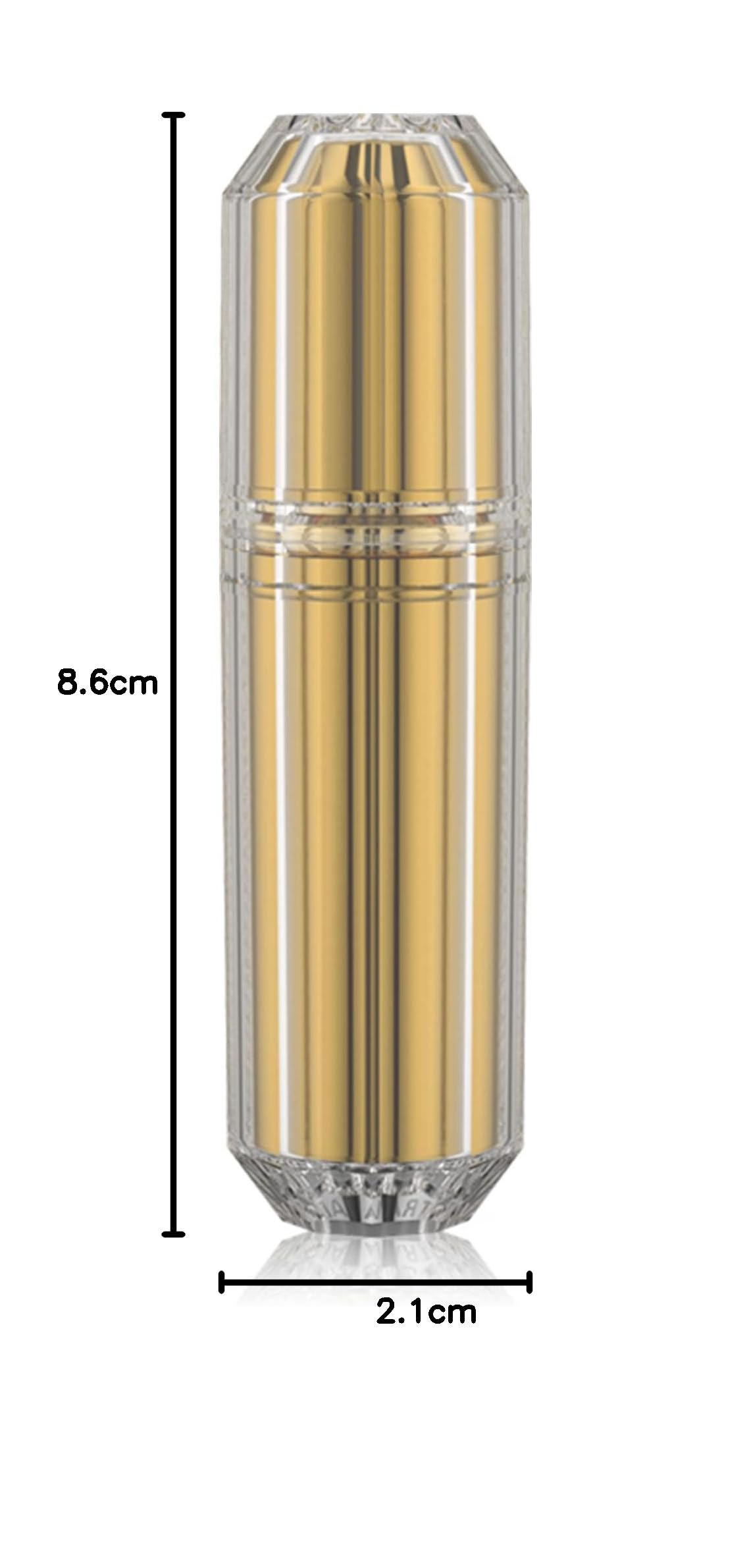 Travalo Bijoux - Atomizador de perfume ovalado, sistema de cambio en U, aprobado por la TSA, pulverizador reutilizable hermético, fácil de llenar, ligero portátil, carcasa exterior similar al vidrio
