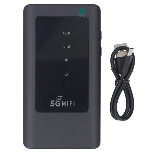 Punto de Acceso Móvil WiFi 5G de Cobertura Internacional Negro 1,25 Gbps con Ranura para Tarjeta SIM para 16 Dispositivos