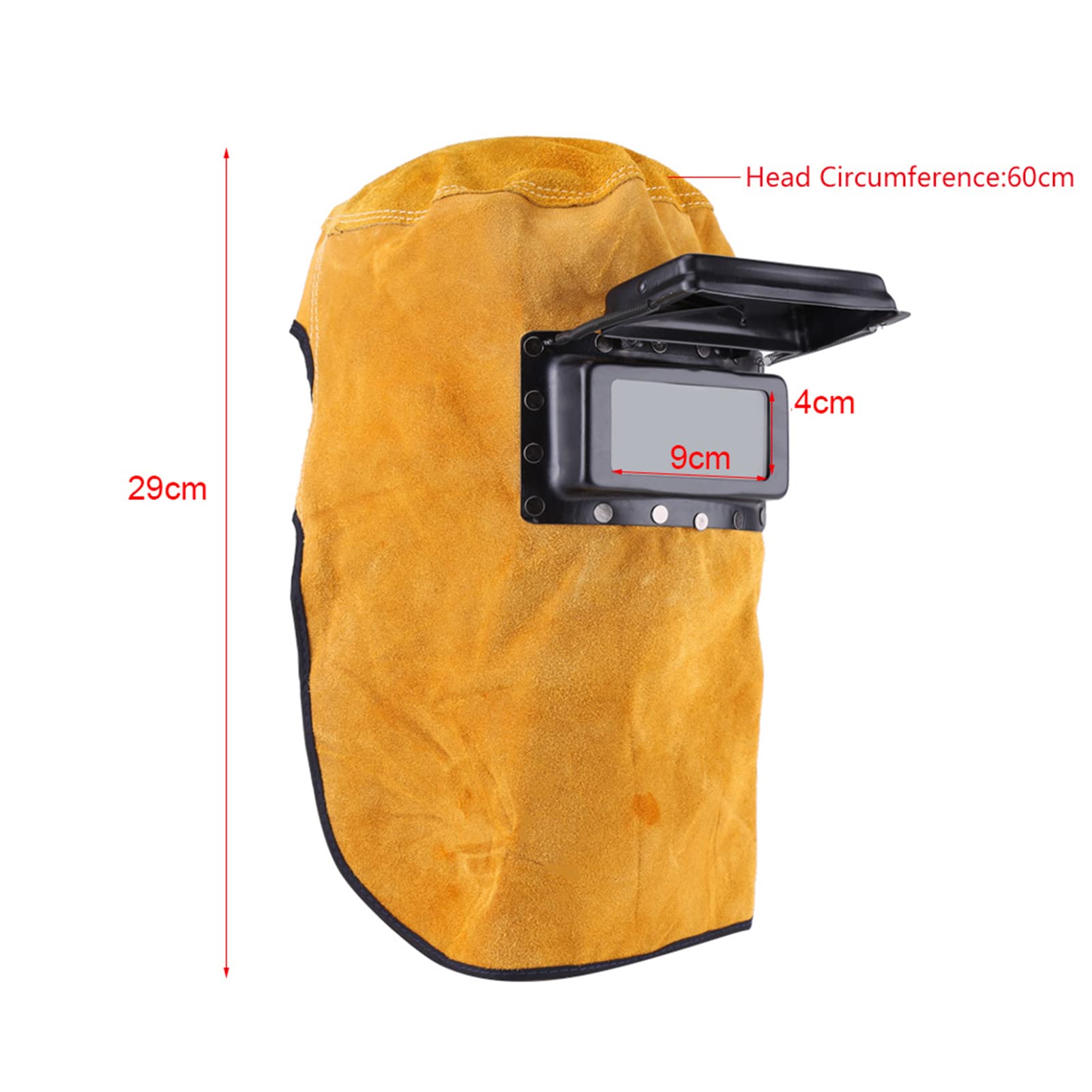 Casco de Soldadura Transpirable, Casco de Soldadura de Cuero, Máscara de Soldador, Duradero, de Buena Calidad, Resistente Al Calor, Máscara de Protección Transpirable con Cascos de Soldadura