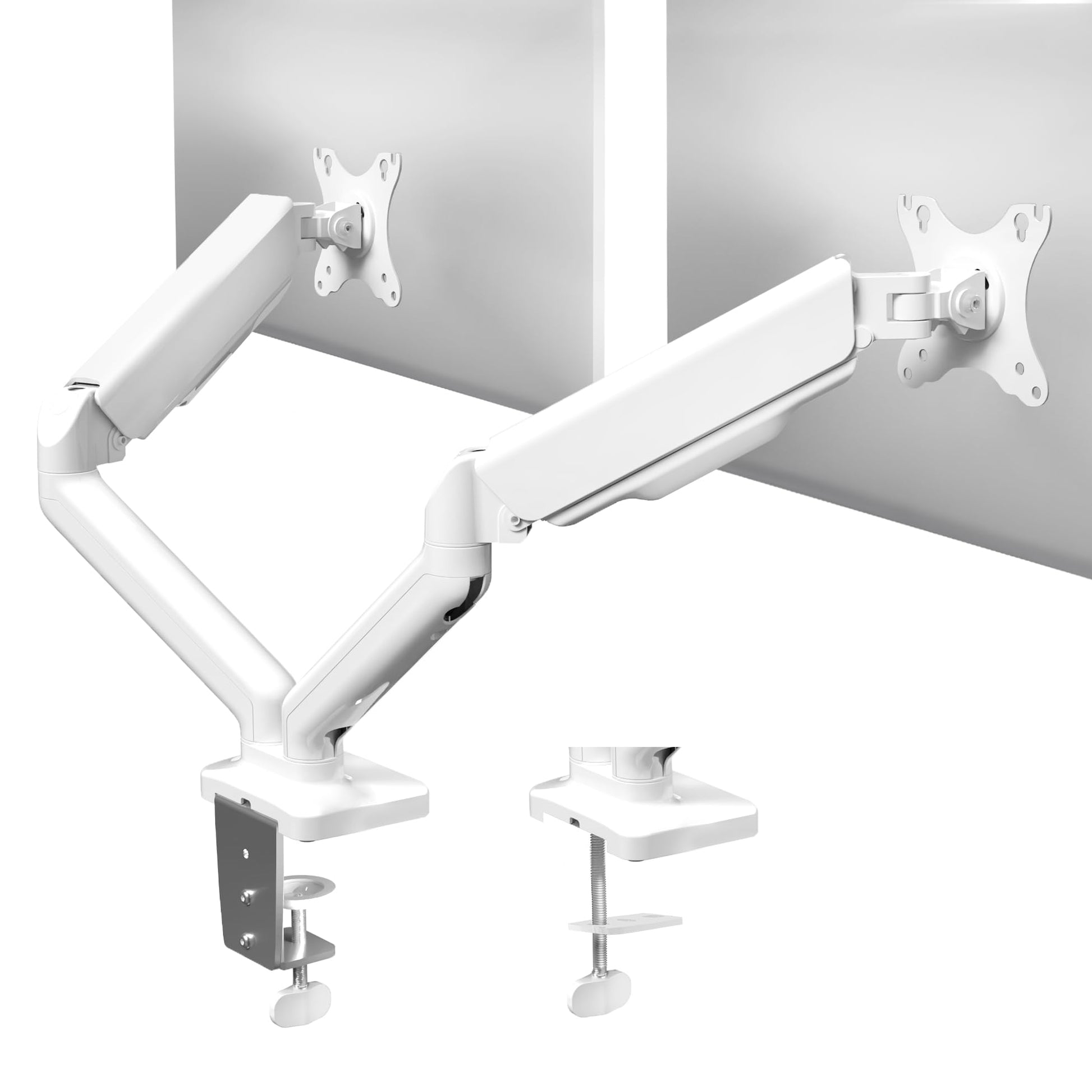 Monitor Dual VIVO Blanco con Brazo Mecánico y Soporte VESA hasta 32 Pulgadas