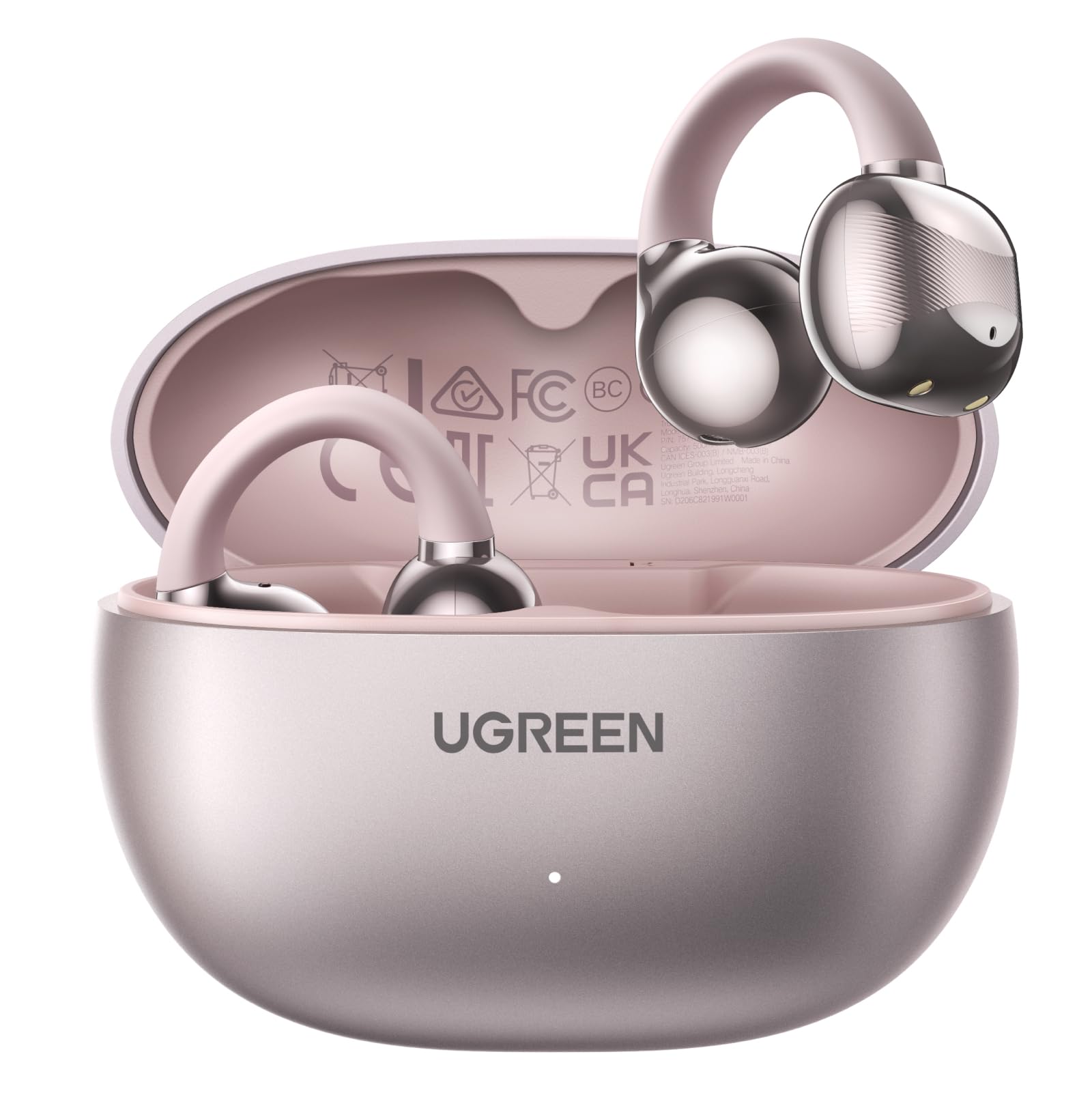 Audífonos Inalámbricos Bluetooth 5.4 UGREEN Negro Open-Ear ENC 12mm con Carga Rápida para 30 Horas de Reproducción