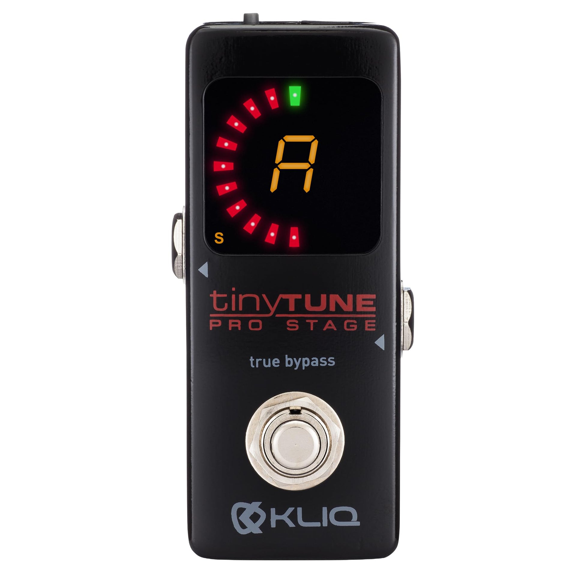 KLIQ TinyTune Pro - Pedal sintonizador de escenario para guitarra y bajo con cambio de derivación verdadero, calibración de tono y afinación plana (se requiere fuente de alimentación)