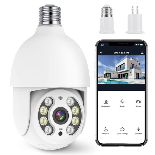 Foco con Cámara de Seguridad EASYTAO Q05 Blanco Impermeable Exterior Compatible con Alexa
