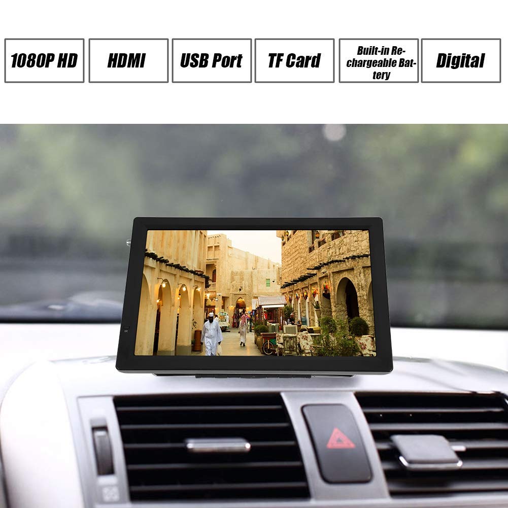 Televisión Digital Portátil ATSC 1080P HD con Soporte Plegable para Automóvil y Hogar