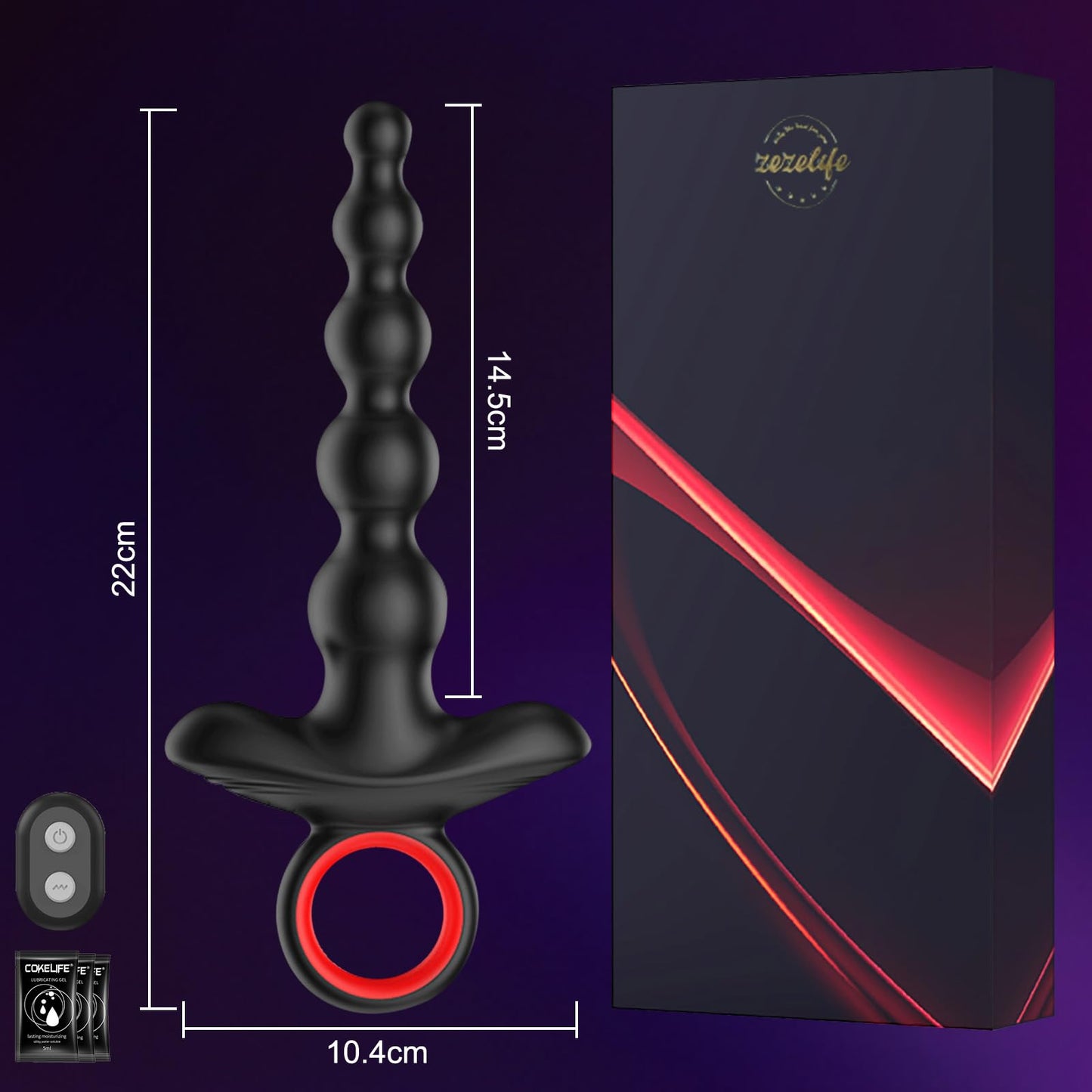 Vibrador Anal ZEZELIFE Negro 9 Modos USB Recargable para Hombre y Mujer