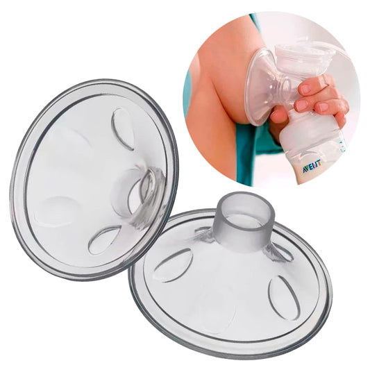 Copas de silicona suave con almohadilla de masaje y sistema antiderrames, 20mm, compatibles con extractores Avent y otras marcas, libres de BPA, paquete con 2 piezas
