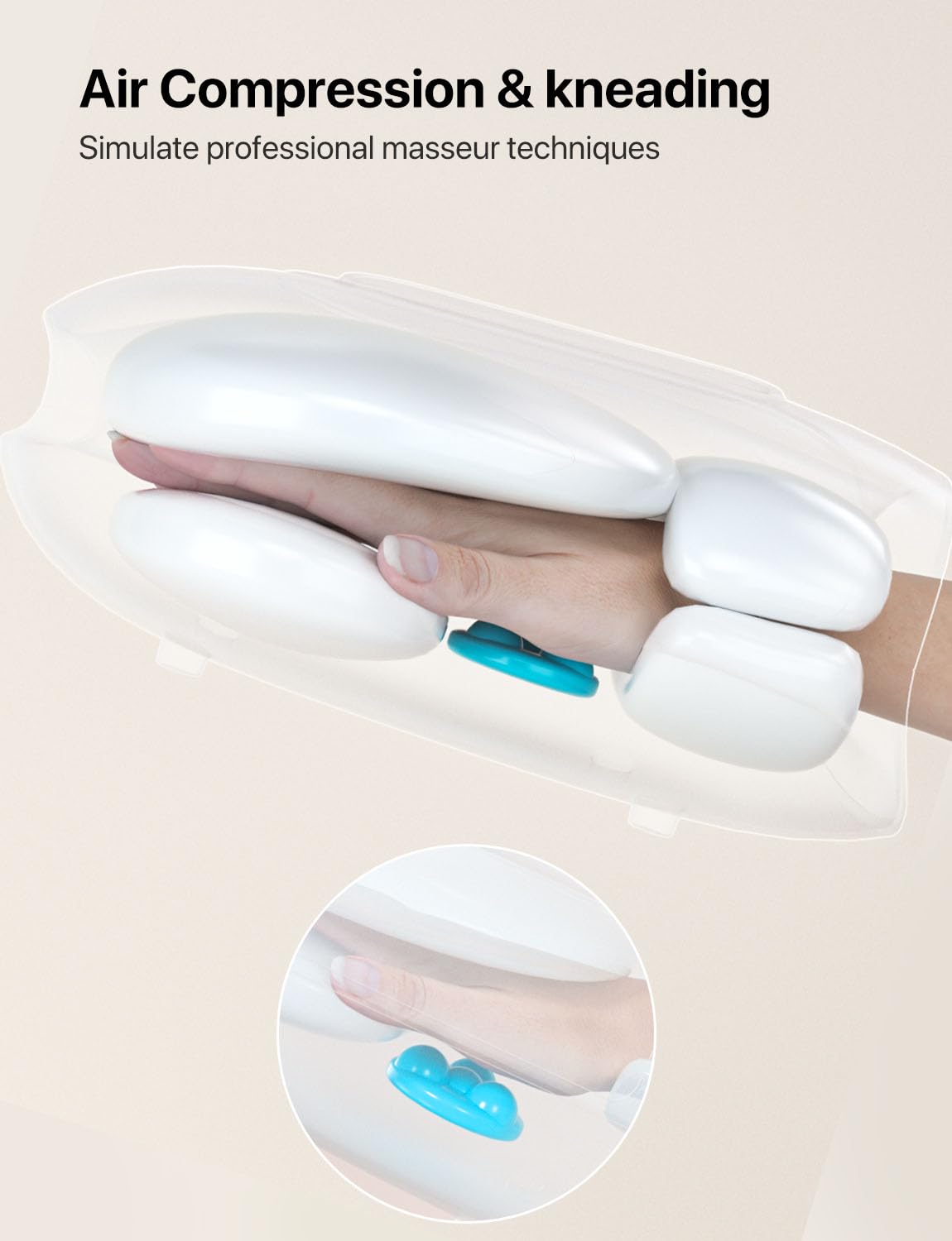 ALLJOY Regalos de Navidad, masajeador de manos con rodillos para aliviar la artritis y el túnel carpiano, máquina de masaje Shiatsu recargable con calor, para el entumecimiento de los dedos, regalos