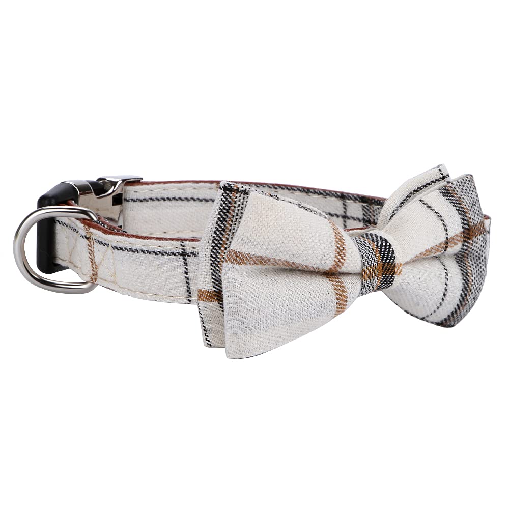 Faleela Collar suave y cómodo para perro, desmontable y ajustable, para mascotas pequeñas, medianas y grandes (S, beige)