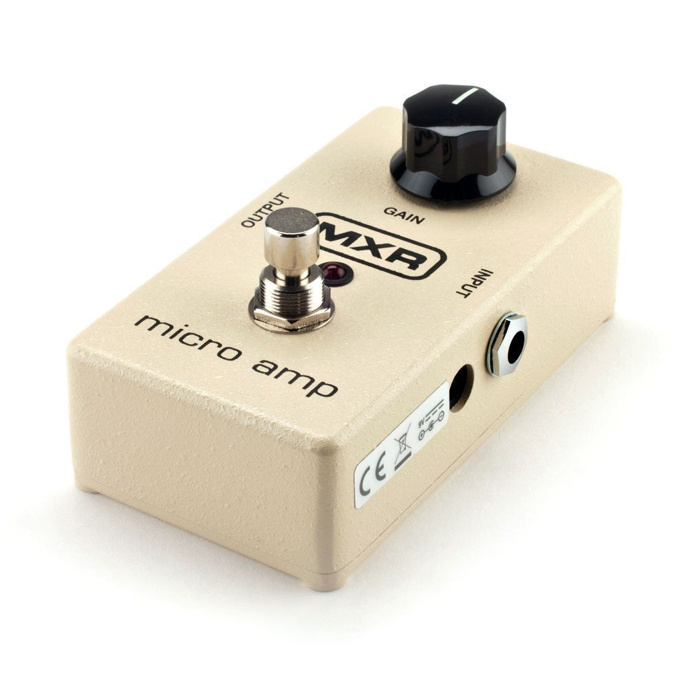 Pedal de Efectos MXR Booster M133 Blanco con Fuente de Alimentación y Púas Dunlop para Guitarra