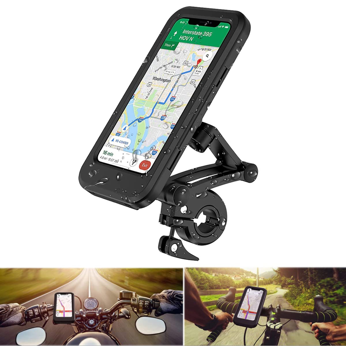 Soporte de Celular Universal Moto y Bicicleta con Pantalla Táctil Rotación 360° Ajustable