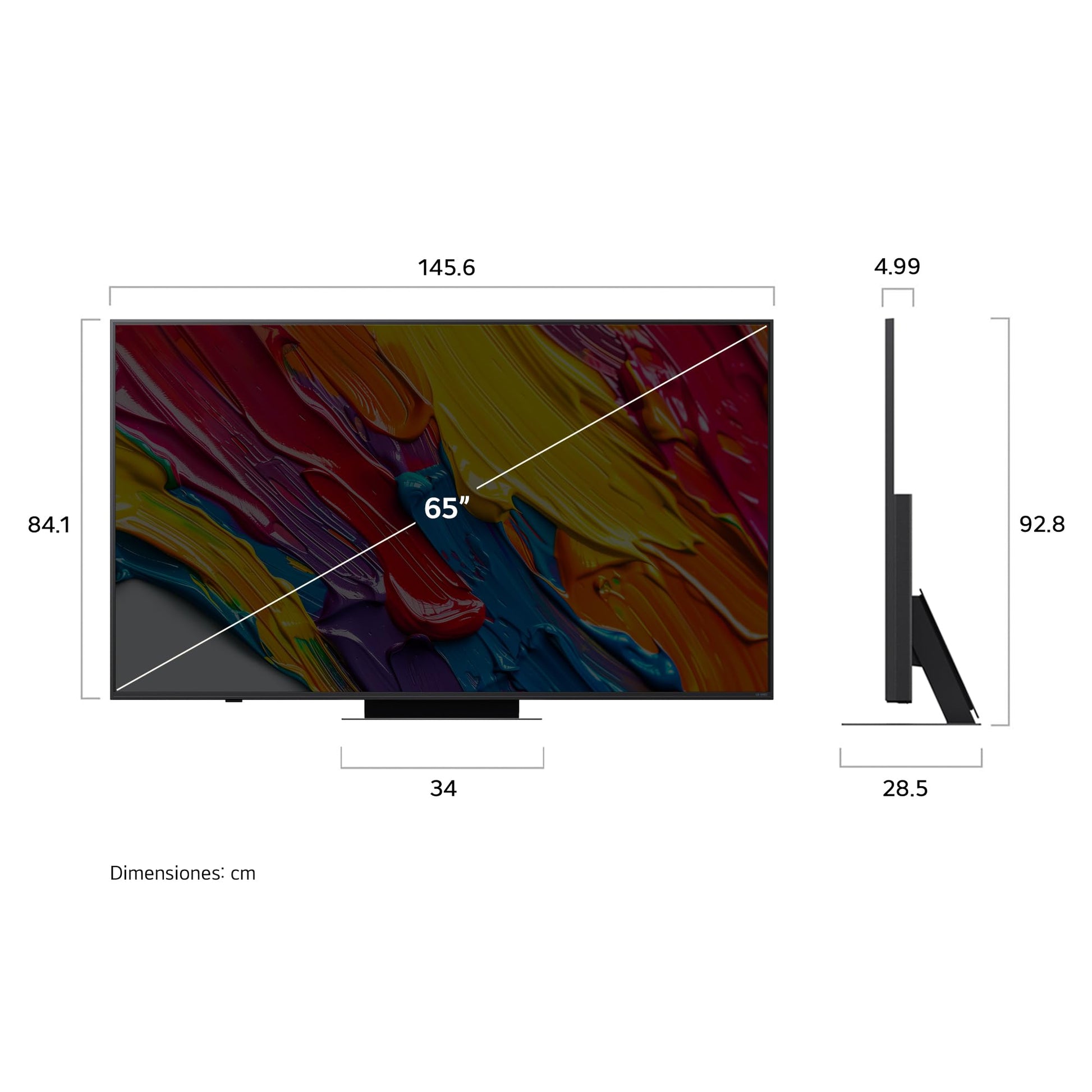 LG Pantalla 65 Pulgadas QNED AI QNED83 4K Smart TV webOS 2025 65QNED83ASG |Sistema Operativo webOS | Identificación de Voz AI | Dynamic QNED Color | Dolby Atmos Channels | Filmmaker Mode