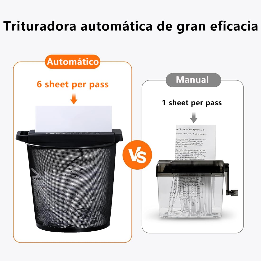 Trituradora de Papel IOWHDS Blanca con Diseño de Brazo Telescópico para Oficina en Casa