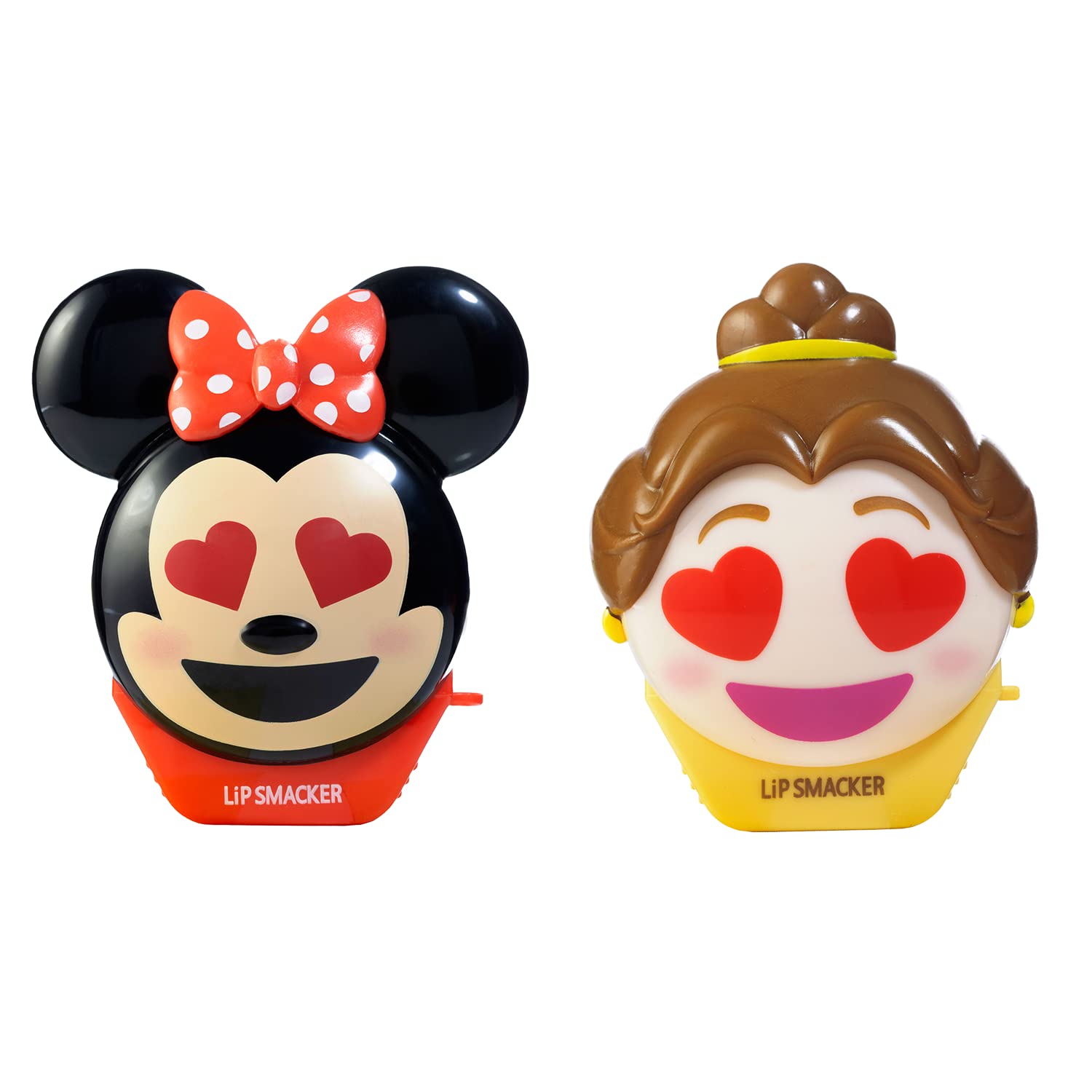Lip Smacker Disney Emoji Lip Balm Duo- Belle & Minnie Last Rose Petal/Strawberry Le-Bow-nade