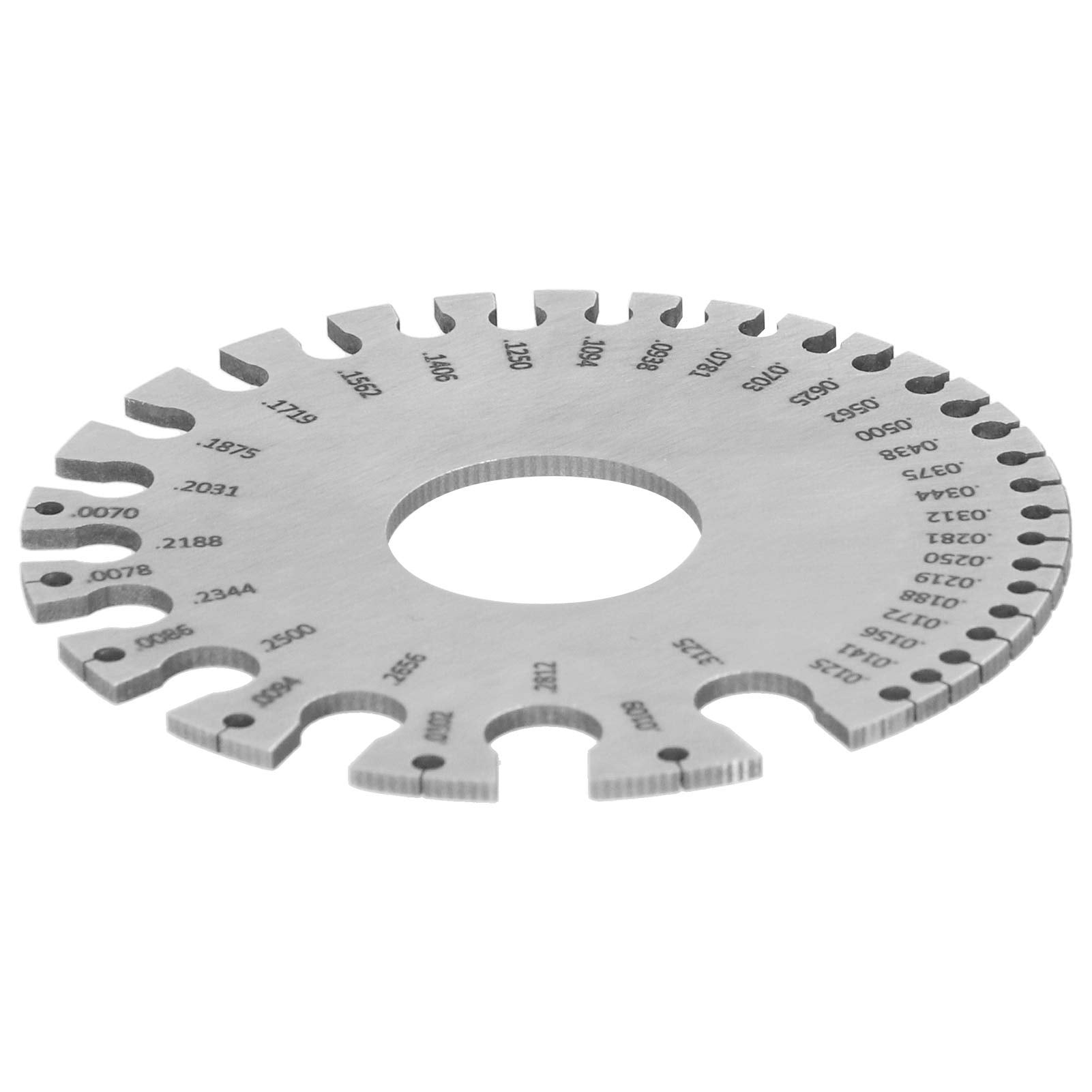 Herramienta de medición de calibre de alambre, calibre de soldadura de alambre de acero inoxidable calibre de hoja de metal de doble cara redonda y calibre de espesor de hoja de metal